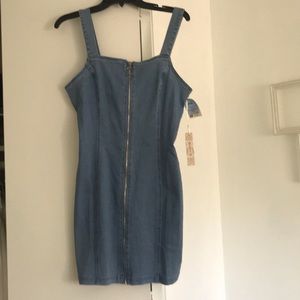 jean zip up dress